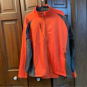 ELEVATE Men's Fleece Full Zip Jacket Orange Size XL